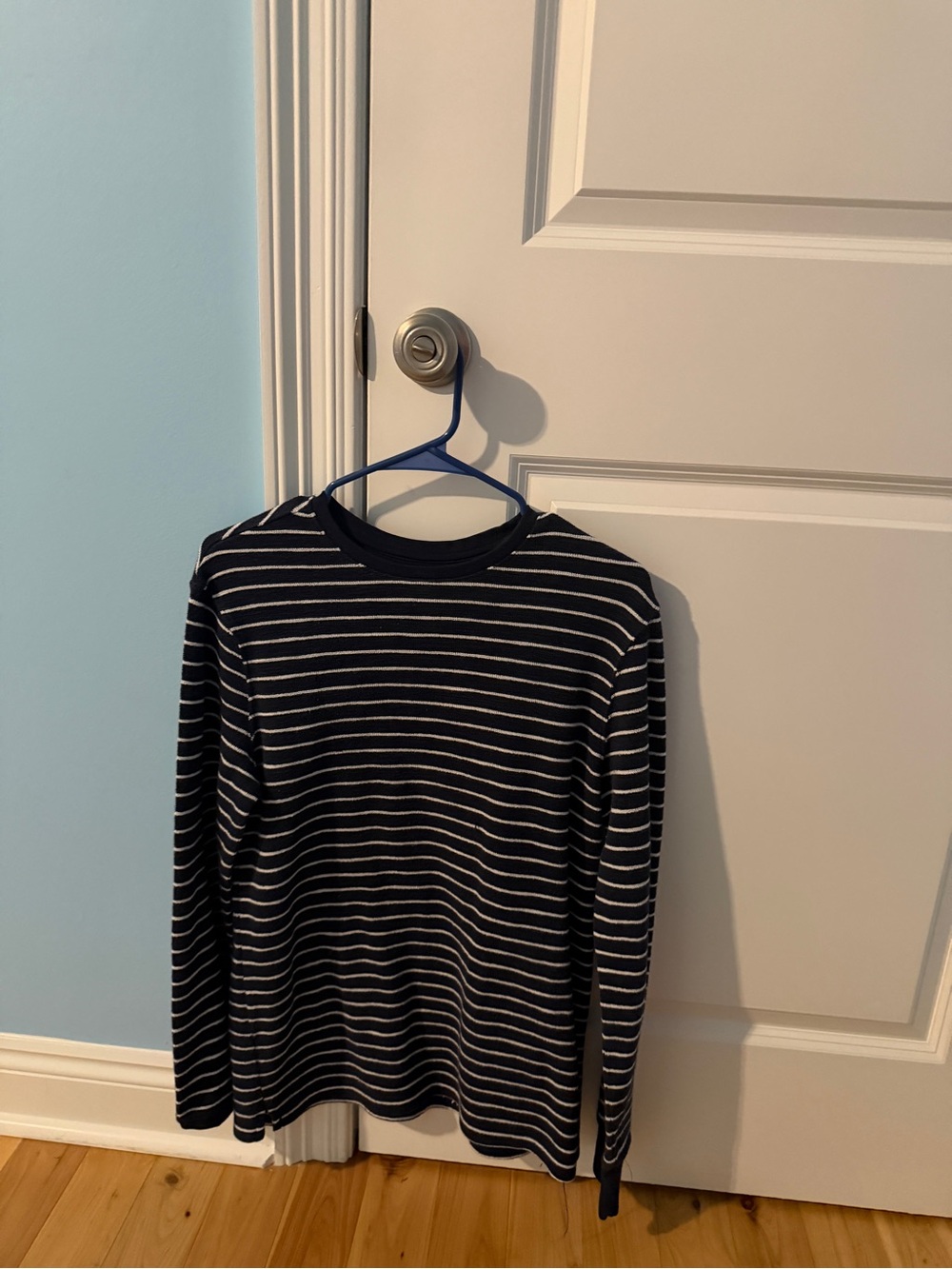 Goodfellow & Co Navy and White Striped Crewneck Sweater